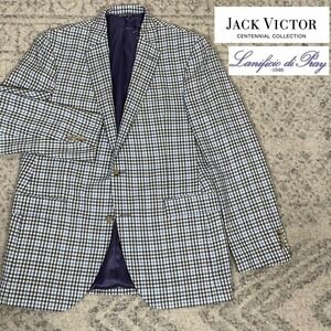 Jack Victor 100% Cashmere Sport Coat 42L Lanificio Di Pray Blue Check Blazer